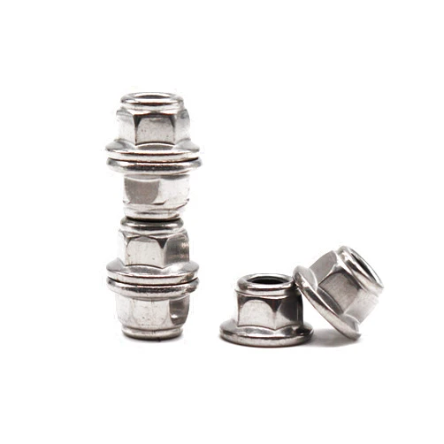 binifiMux 30pcs 304 Stainless Steel M5-0.8mm Hex Flange Nylon Inserted Self Lock Nuts