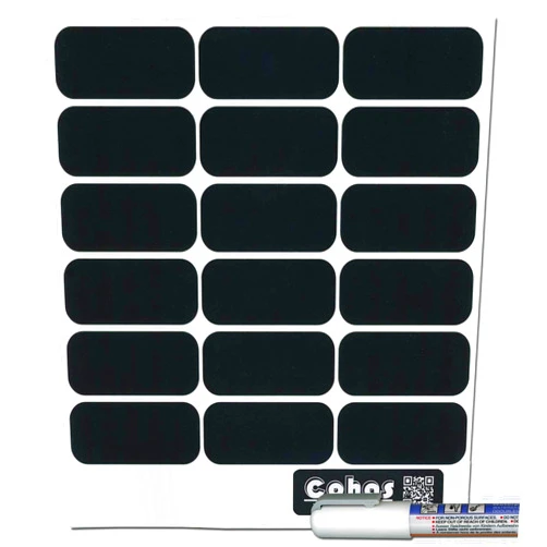 Cohas Chalkboard Labels for Party Cups and Supplies includes Liquid Chalk Marker and 54 Labels, Fine Tip, White Marker