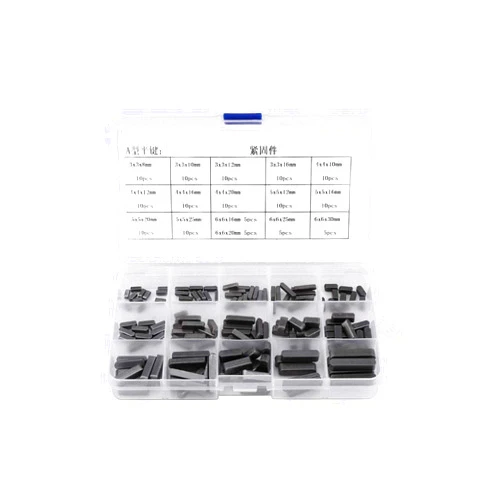 Jectse 140pcs Key Stock Assortment,8mm-30mm Stainless Steel Round Ended Key,Parallel Drive Shaft Keys Set,for Fastenning The Equipments Disassembled Frequently