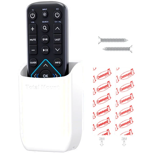 TotalMount Hole-Free Remote Holder – Eliminates Need to Drill Holes in Your Wall (White Remote Control Holder, Quantity 1)