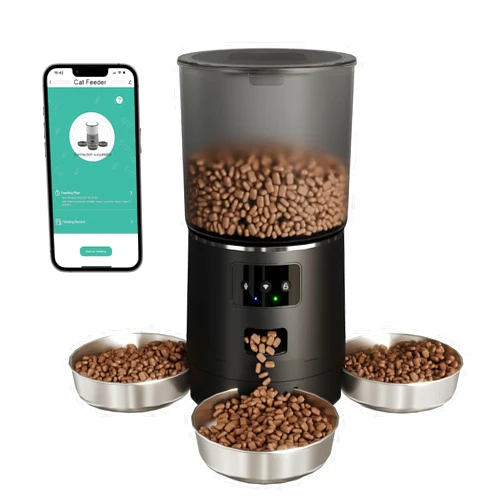 Chloraeon Automatic Cat Feeder for 3 Cats,2.4G WiFi Cat Food Dispenser with APP Remote Feeding,6L Timed Pet Feeder Programmable 1-10 Meals, Pet Feeder with 10S Voice Recorder for Cats and Small Dog