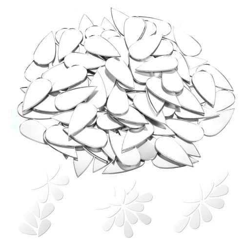 Teaaha 100 PCS Small Mirrors for Crafts, 1 Inch Teardrop Shape Mirror Tiles Silver Mini Mosaic Mirror Pieces Self Adhesive Teardrop Mirror Stickers for DIY Crafts Home Wall Art Disco Balls Crafts Supplies