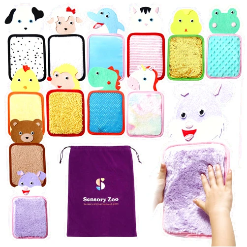 Special Supplies Sensory Mats for Early Learning Development, Tactile Textured Pads with Cute, Colorful Animals, Hand-On Play for Touch Sensitive Kids