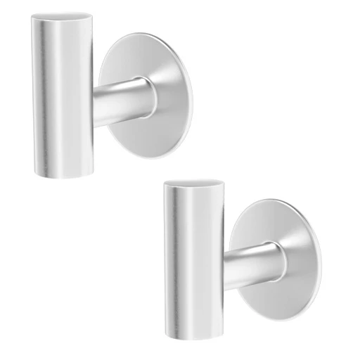 Kruodop Adhesive Hooks Towel Hooks for Bathroom,2 Packs Wall Mount Towel Holder, Matte Wall Robe Hook,Stainless Steel Heavy Duty Door Hanger Towel Hook for Kitchen, Bedroom,Hotel - Silver