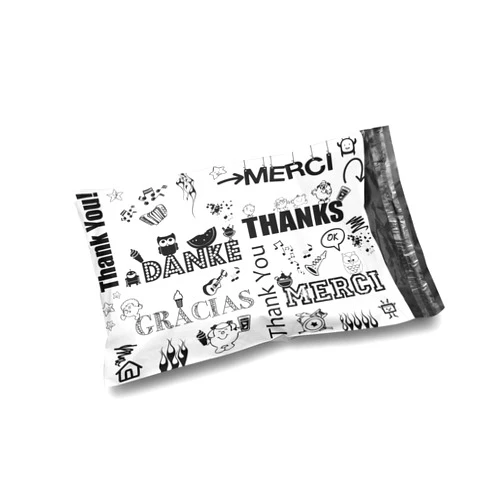 Shop4Mailers 10 x 13 Glossy Decorative Thank You Plastic Poly Mailer Bags Waterproof Shipping Mailing Envelope 2 Mil – Permanent Adhesive Seal (100 Pack, Multi-Language)