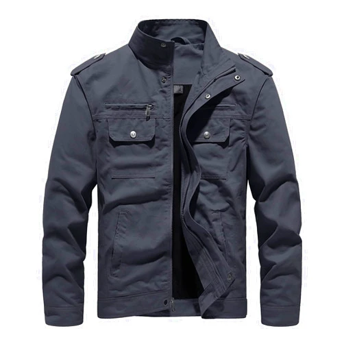 Dr.Cyril Men's Cotton Lightweight Jackets Bomber Jacket Casual Stand Collar Fall Jackets Military Coat With Cargo Pockets