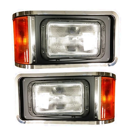 NIUPARTS Headlight with Halogen Bulbs Warm White Set Driver and Passenger Side (Fit: Mack CH613 SFA Hood Truck 1990-2017)