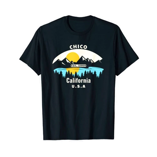 Chico California Apparel Chico California Souvenir Mountain Sunset River T-Shirt
