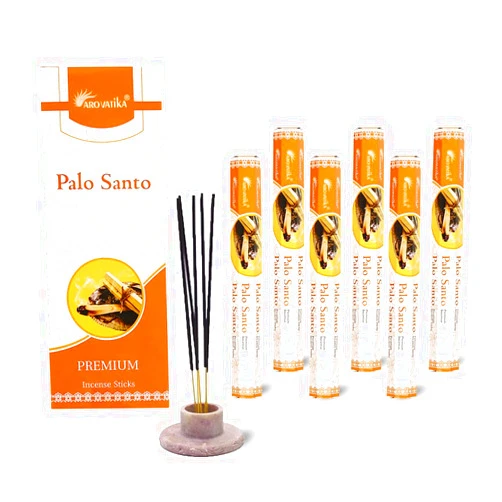 ARO VATIKA Palo Santo Hexa 120 Incense Sticks in Pack of 6 | Long Lasting & Low Smoke | Home Fragrance | Agarbatti for, Freshness, Meditation | Burn Time- Approx 40 Mins