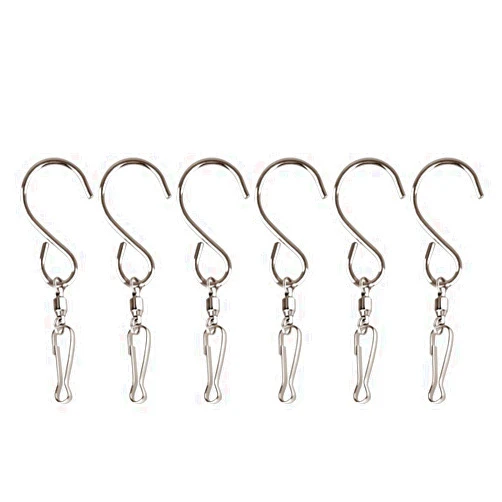 KUUQA Swivel Hooks Clips for Hanging Wind Spinners Wind Chimes Crystal Twisters Party Supply(6 Pack)