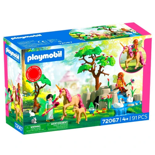 PLAYMOBIL Fantasy & Magic Fairies Tour | 2 Fairies, Unicorn Family and Joyling with Gemstone Cave | Foster Creativity | Toy for Kids Ages 4 and Up | 72067