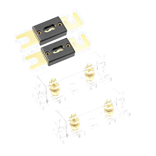 uxcell ANL Fuse Holder with 400 A Fuse DC 32 Volt for Amplifier Inverter Replacement with Clear Insulated Cover 2pcs