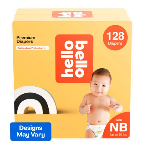 Hello Bello Premium Diapers, Size NB (Up to 10 lbs) Surprise Pack for Boys - 128 Count, Hypoallergenic with Soft, Cloth-Like Feel - Assorted Boy & Gender Neutral Patterns