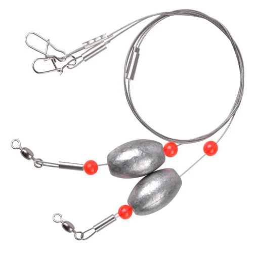 SILANON Egg Fishing Sinker Weight Rigs- 4/8pcs Flounder Rig Saltwater Stainless Steel Fishing Wire Leader with Egg Sinker Fishing Swivel Snap Connector for Trout Bottom Fishing