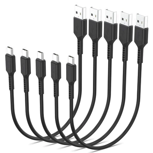 PEAKLIFT Short USB C Cable 1ft, 5pack USB A to USB C Charger Cable Fast Charging Durable USB Type C Cord for Samsung Galaxy S22 Ultra Note 8 9 A32 A12, Moto G Pure, LG Stylo 6, Charging Station, Power Bank