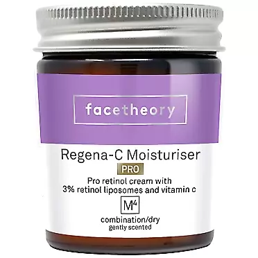 Facetheory Regena-C Moisturiser M4 Pro with 3% Retinol Liposomes and Vitamin C | Facial Moisturiser, Reduces Fine Lines, Combats Hyperpigmentation | Vegan & Cruelty-Free | Made in UK | Mandarin | 50ml