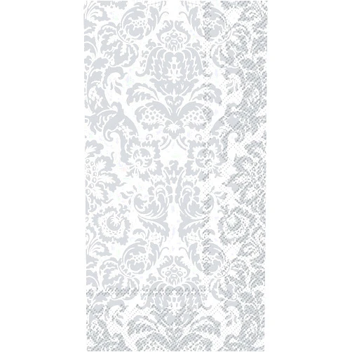 Boston International IHR 3-Ply Paper Napkins, 16-Count Guest Size, Silver