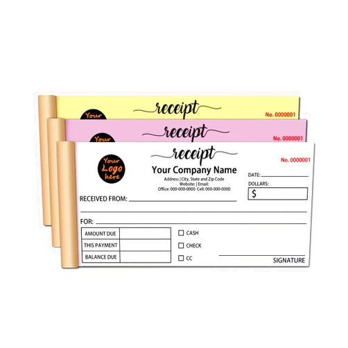 BFHEFGSUU Personalized Invoice Book Custom 2 Part/3 Part Receipt Book Quote Estimate Order Forms Carbonless Form with Your Company Name Logo Address,2-10 Books (Style 2)