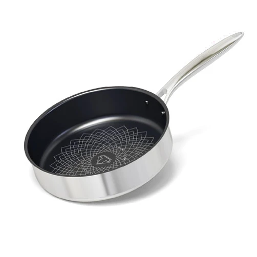 Sunhouse Titanium-Coated Tri-Ply Stainless Steel Pan, Non-Toxic, PFAS PFOA & PTFE Free, Oven Safe, Compatible with All Cooktops (7 inch)