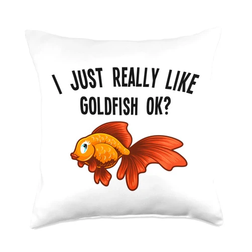 Goldfish Gifts Love Fish Aquatic Pets Accessories Cute Goldfish Design For Men Women Goldfish Aquarium Lovers Throw Pillow