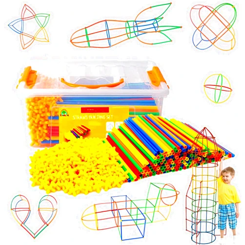 RAINBOW TOYFROG Straw Constructor STEM Building Toys 800 pcs-Colorful Interlocking Plastic Enginnering Toys- Fun- Educational- Safe for Kids- Develops Motor Skills-Construction Blocks- Best Gift for Boys and Girls