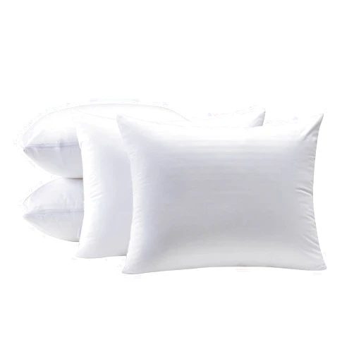 Kingnex 4 Pack Waterproof Feather Proof Pillow Protectors with Zipper on Long Side Standard Size Down Proof Striped Bed Pillow Cover