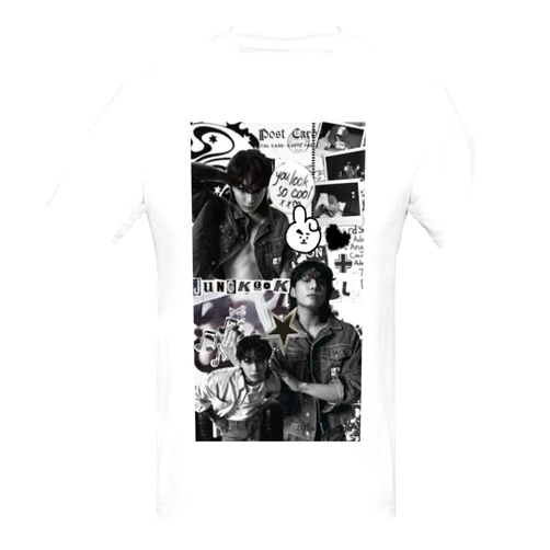 Urhep Jung Music Kook Shirt for Man Fashion Soft Breathable Cotton Short Sleeve T-Shirts Classics Casual Crew Neck Tees Black