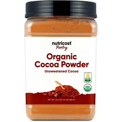 Nutricost Pantry Organic Cocoa Powder (1.5 Pounds Per Bottle) Non GMO, Gluten Free, Vegan, Baking Powder