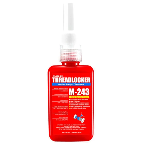 ESKONKE Blue Thread Locker 243 Nuts & Bolts Locker Medium Strength Removable 1.69 Fl oz/50 ml Threadlocker Lock Tight & Seal Fasteners Anaerobic Curing Metal Glue (243)
