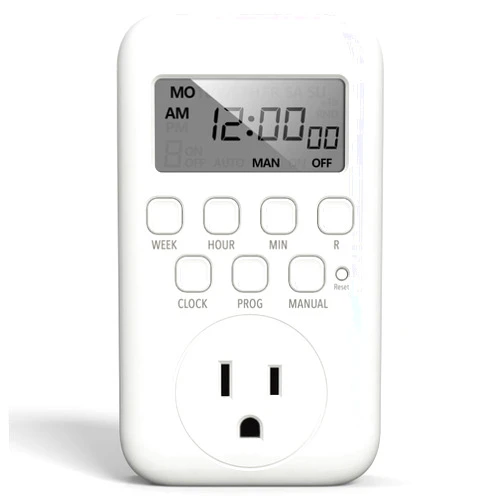 BN-LINK Digital Timer Outlet, 7 Day Heavy Duty Programmable Timer, On/Off Programs 3-Prong Grounded, Indoor, for Lamp, Light, Fan, Pets, Home, Kitchen, Office, Appliances, 125V, 15A, 1875W, 60Hz