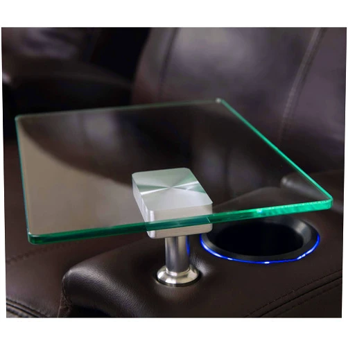 Octane Seating Glass Tray Table Swivel Base