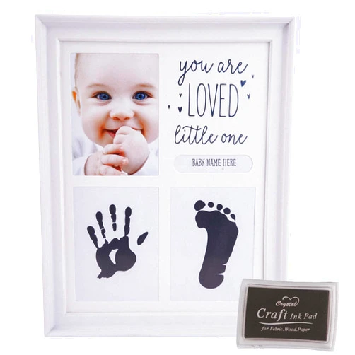 TRLREQ Baby Handprint and Footprint Kit,Baby Foot and Handprint Kit for Newborn Baby Girls and Boys,Baby Shower Gifts, Memory Art Picture Frames for Baby Registry, Nursery Decor