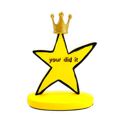 Bambluby Funny Crowned Star Trophy – You Did It Trophy Meme-Inspired Award, Hilarious Graduation or Coworker Gift, Quirky Desk Decor & Gag Present