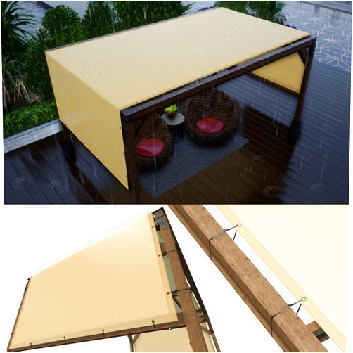 ColourTree 12' x 23' Beige Waterproof Pergola Sun Shade Canopy Replacement Cover UPF50, Commercial Grade 260 GSM Cloth for Outdoor Patio, Garden, Deck, Backyard (We Make Custom Size)