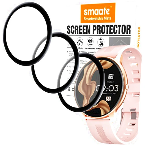 Smaate 3D Screen Protector Compatible with AGPTEK LW11 Smartwatch, Round 1.28inch, 3-Pack
