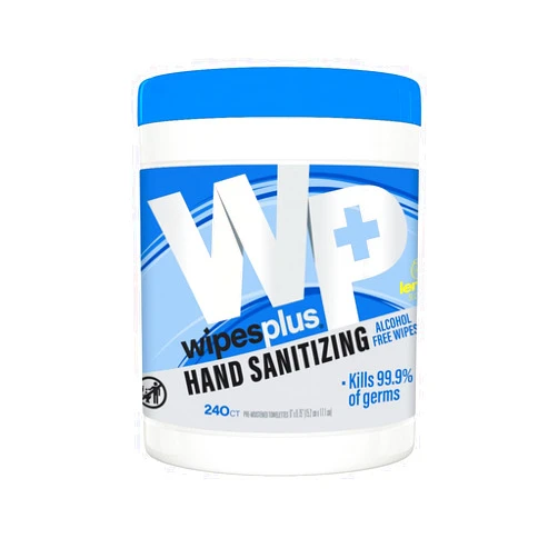 WIPESPLUS Hand Sanitizing Wipes Canister Alcohol Free for Home and Business, 240 Count