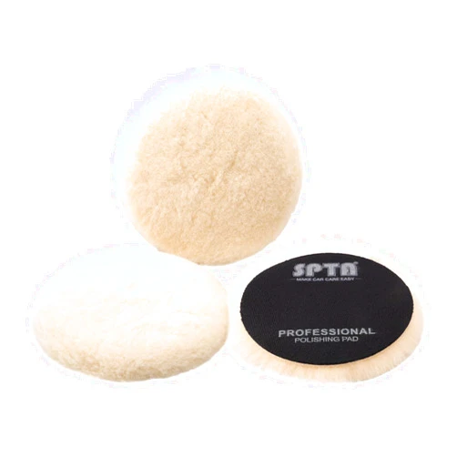SPTA Wool Buffing Polishing Pads, 3Pcs 6 Inch (150mm) Wool Cutting Pad, Wool Compounding Pad, Wool Buffing and Polishing Pads Wool Buffing Wheel for 6 Inch Car Polisher Compounding, Polishing, Buffing