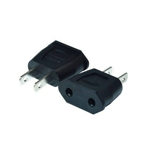 FILSHU Socket Plug Adapter Europe EU Euro to US Travel Charger AC Power Converter 2PCS(Black)