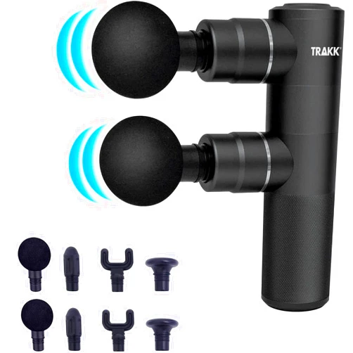 TRAKK SPORT TRAKK Double Head Massage Gun for Muscle and Pain Relief- Multiple Heads and Modes