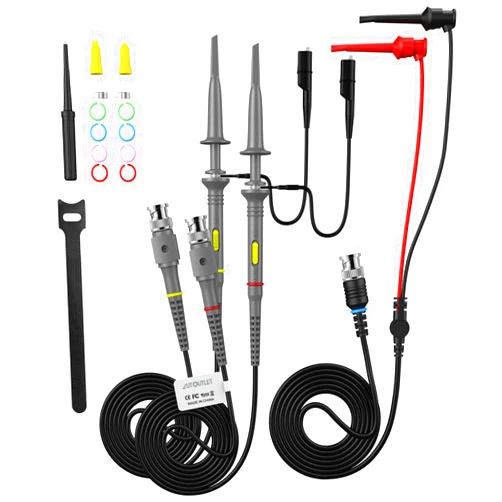 AUTOUTLET P6100 Universal Oscilloscope Probe with Accessories Kit 100MHz Oscilloscope Clip Probes with BNC to Minigrabber Test Lead Kit