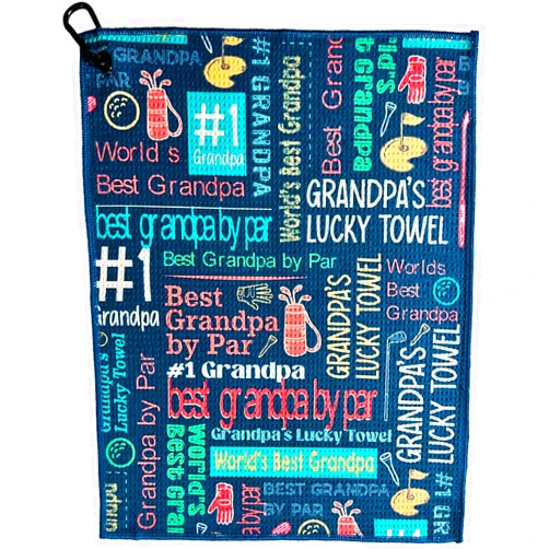 Wolf Golf Towels | Grandpa Golf Towel | Golf Accessories for Men | Golf Gifts for Men | Printed Funny Golf Towel