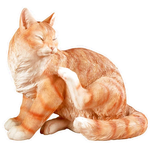 Touch of Class Merlin Cat Sculpture - Resin - Orange, White - Scratching Kitty for Bedroom, Living Room, Hearth, Office, Desk, Bookshelf, Entryway, Foyer, Basement, Nursery