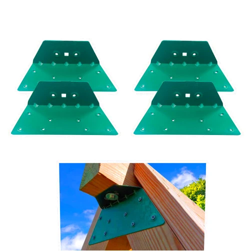 SIWOOD 4 Pcs EZ Frame Wooden Swing Accessories, A-Frame Bracket for Swing Set Swing Beam, Swing Fitting, High Strength Support (Green)