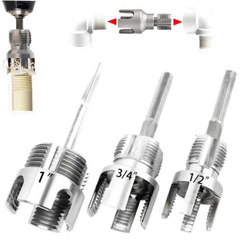 GOROBU PVC Pipe Threader Kit, 3 Piece Set, 1/2