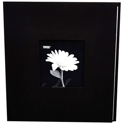 Pioneer Photo Albums Fabric Frame Cover Photo Album 200 Pockets Hold 4x6 Photos, Deep Black