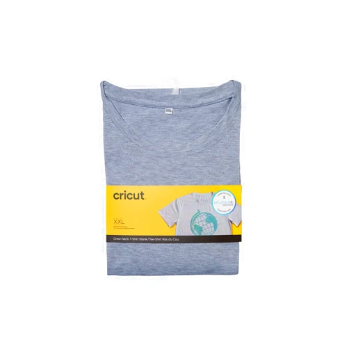 Cricut Men's T-Shirt Blank, Round Neck Grey, XXL