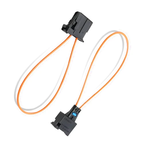 Polcatay 2 PCS Car Fiber Optic Test Loop, Female and Male Adapter, Automatic Diagnostic Cable Tool, Uncversal for Cars Diagnostic Tools (Black & Orange)