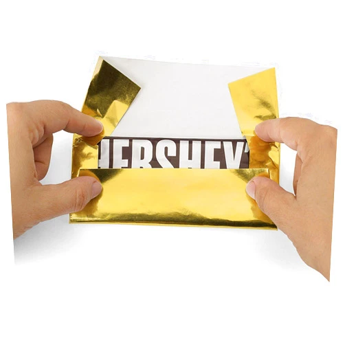 Foilman Foil Wrapper - Pack of 100 Candy Bar Wrappers with Thick Paper Backing - Folds and Wraps Well - Best for Wrapping 1.55Oz Hershey/Candies/Chocolate Bars/Gifts - Size 6