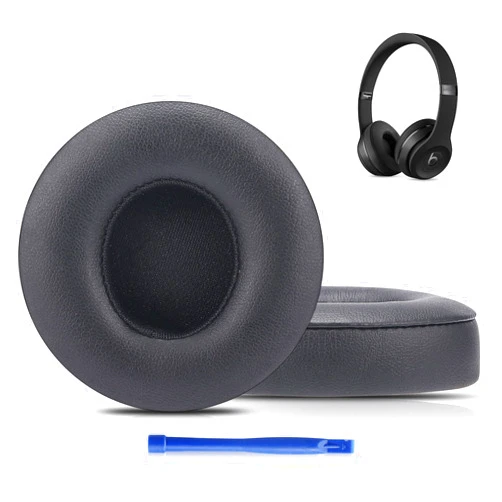 Damex Updated Thickened Solo Wireless 2/3 Replacement Ear Pads,earpads for Beats Solo 2/3 Wireless Headphone (Black)
