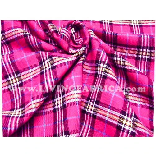 Liv-in-G-Fabrics Hot Pink Plaid Scotch Tartan Cotton Fabric 44